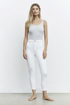 KHLOE HI CROP RIP JEAN in colour SNOW WHITE
