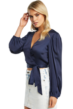 ELENA TIE BLOUSE in colour ECLIPSE