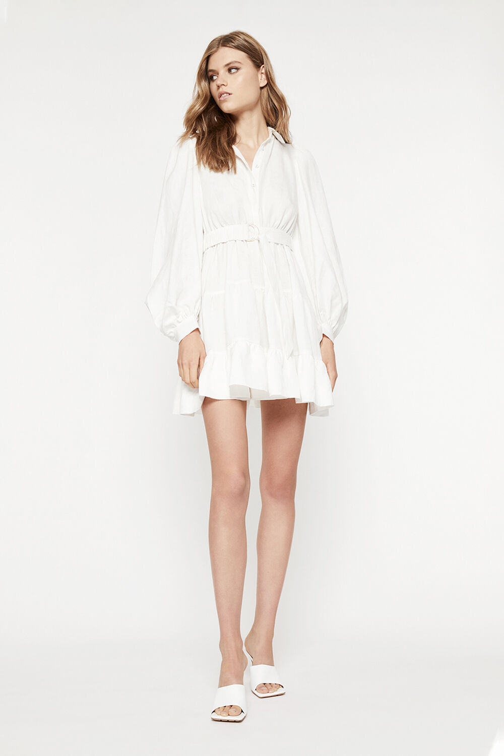 THE MINI SHIRT DRESS in colour CLOUD DANCER