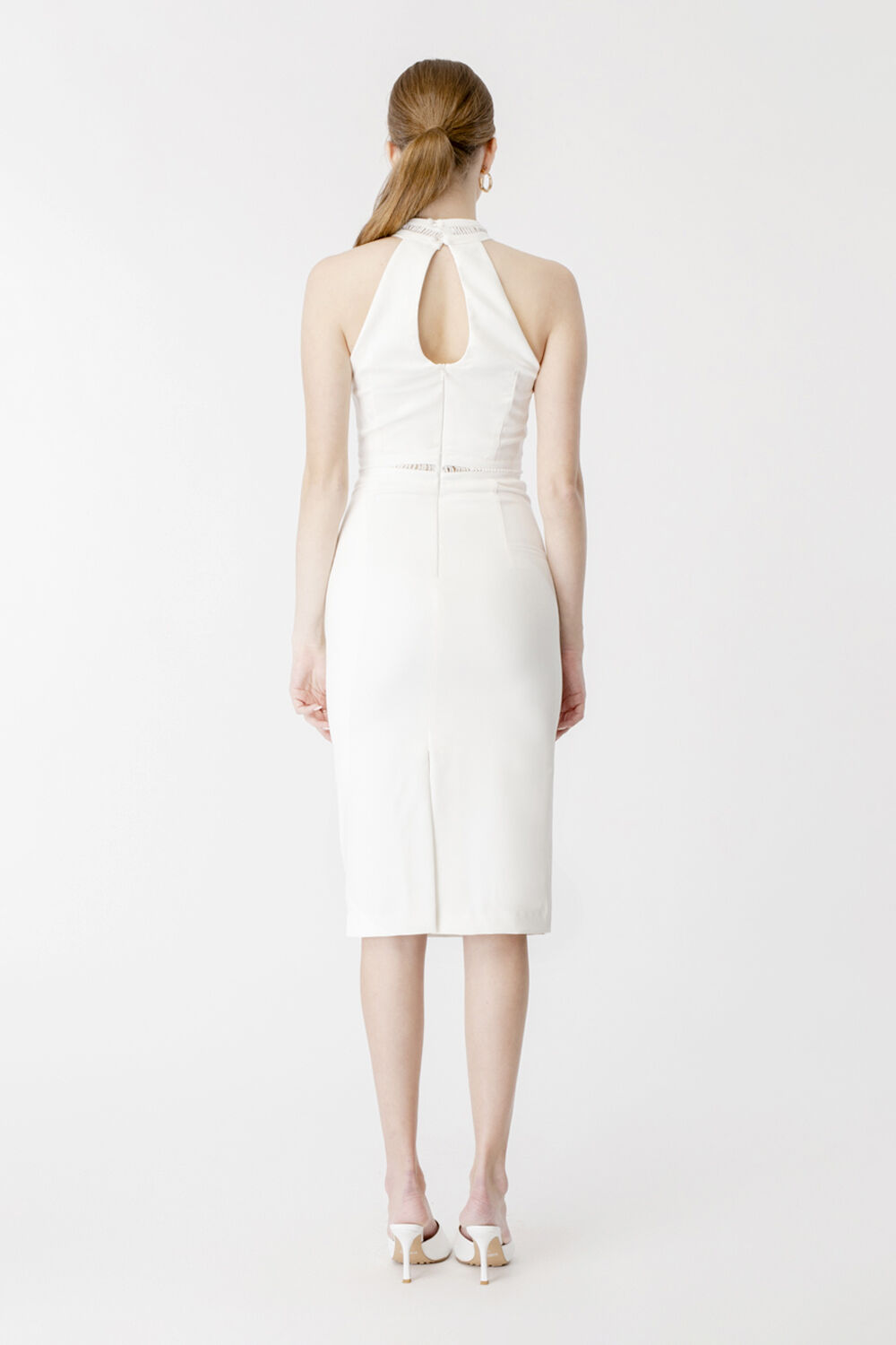 Mirela Midi Dress in Orchid Wht | Bardot