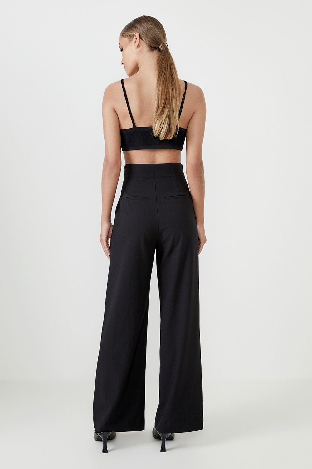 ANNA HIGH WAIST PANT in colour CAVIAR