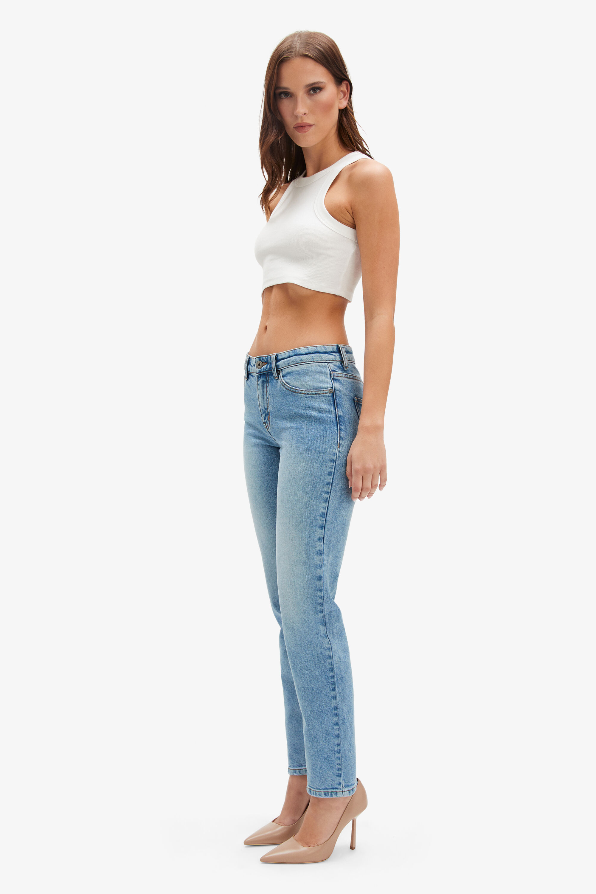 Faris Straight Leg Jeans In Vintage Bardot