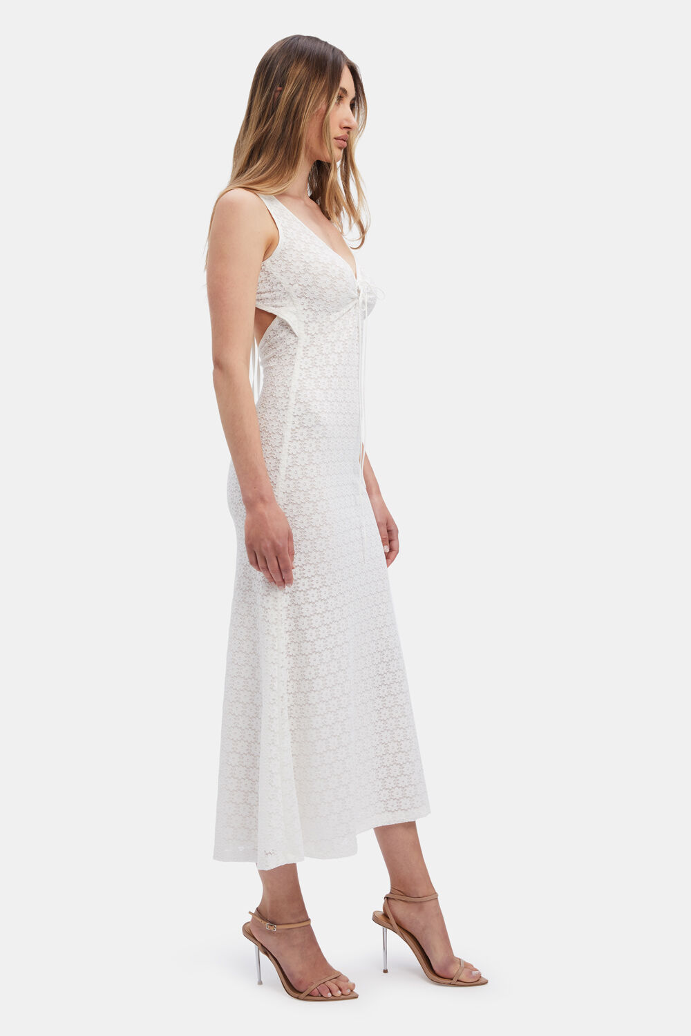 STINA MIDI DRESS in colour BRIGHT WHITE