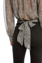 BEBE SHIRRED TOP in colour BRIGHT WHITE