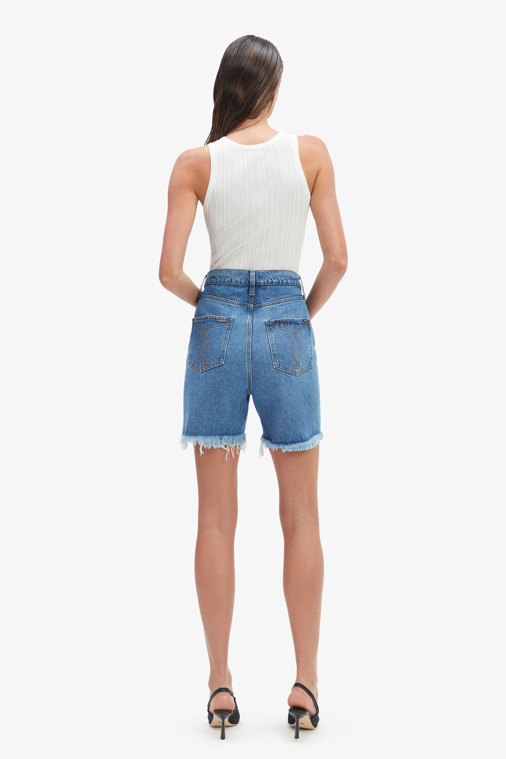 LEA DENIM SHORTS in colour TRUE NAVY