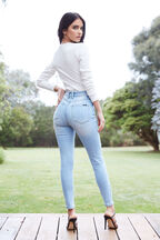 KHLOE HI CROP JEAN in colour CITADEL