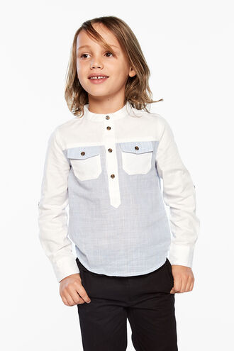 STAND COLLAR SHIRT in colour BLUE YONDER