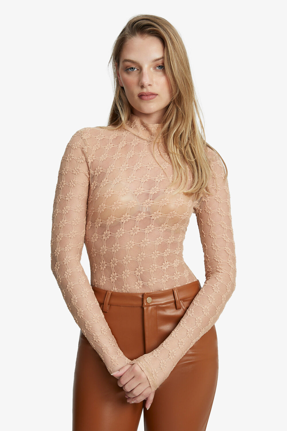 ADONI MESH BODYSUIT in colour MOONLIGHT