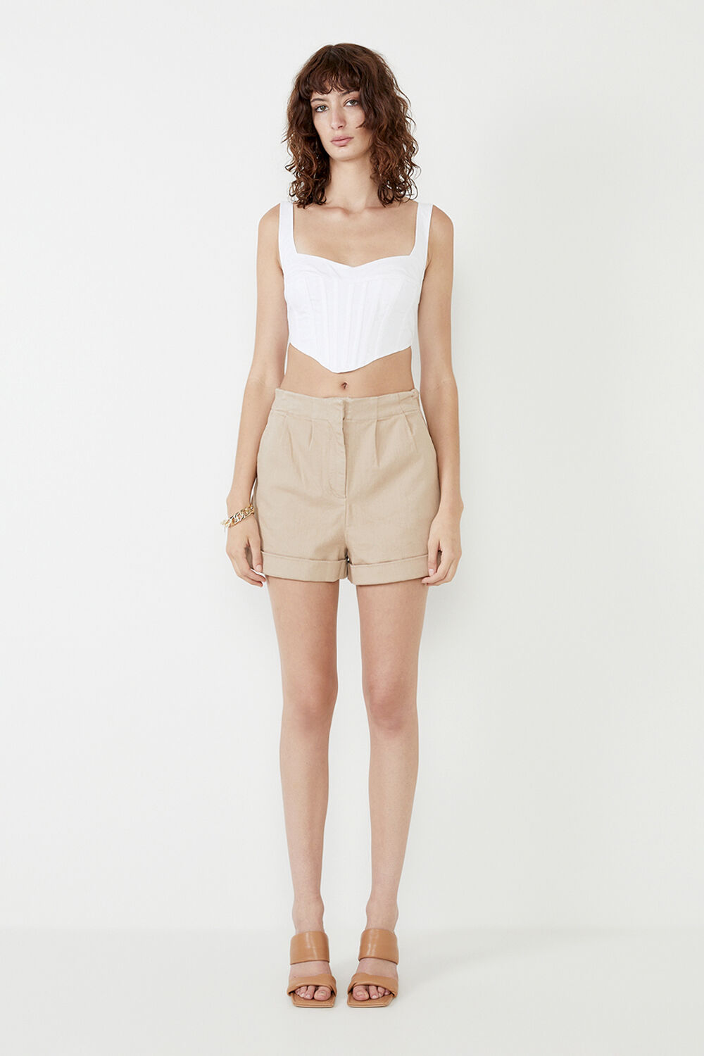 POPLIN CORSET BUSTIER in colour BRIGHT WHITE