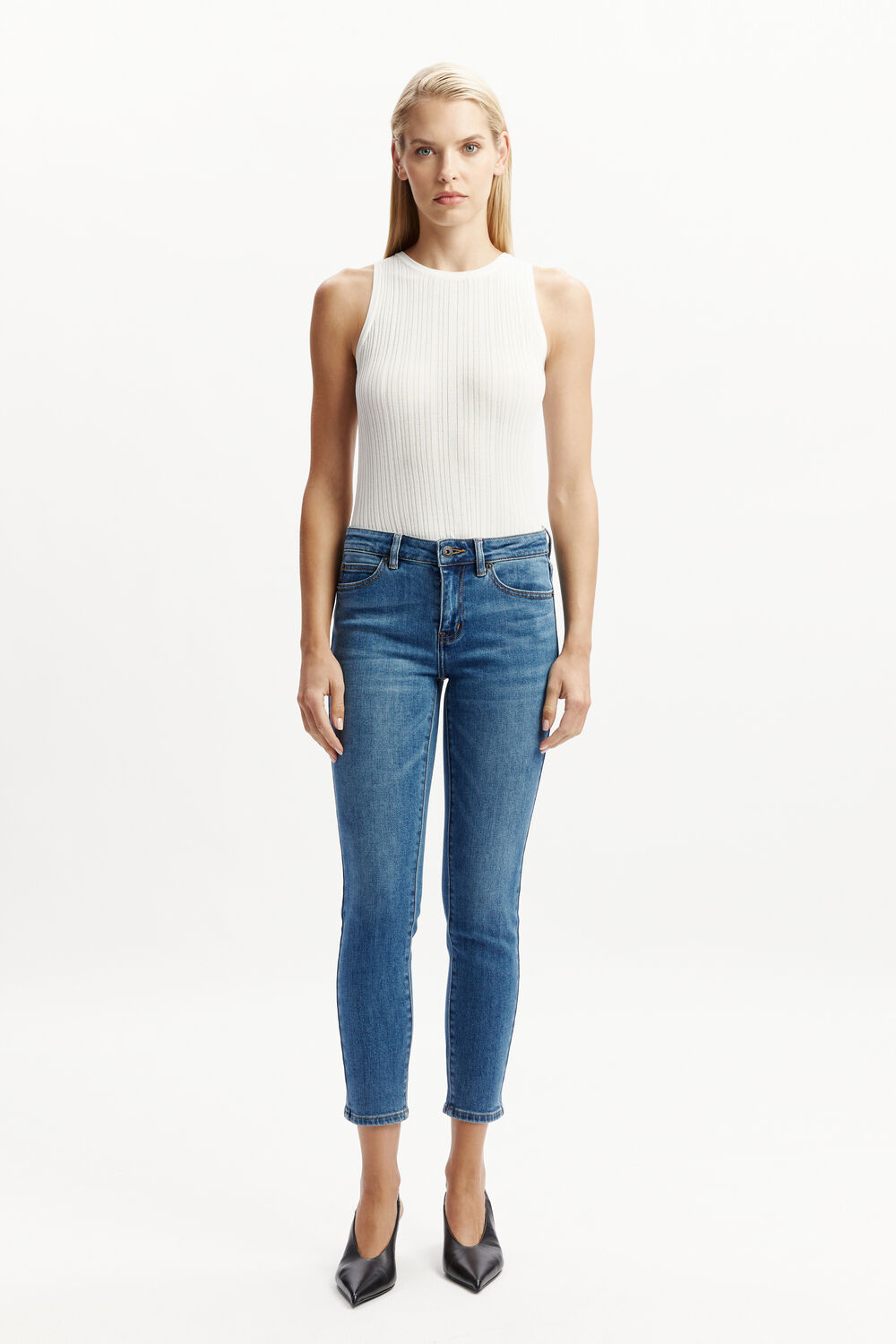 KNOX SKINNY CROPPED JEAN in colour CITADEL