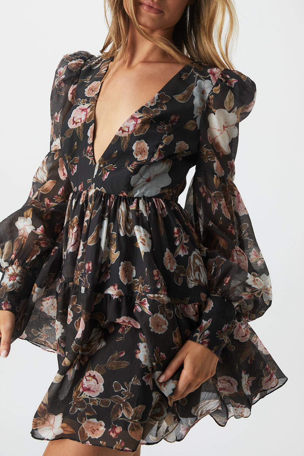 REIGN MINI FLORAL DRESS in colour SODALITE BLUE