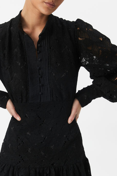 REMY MINI LACE DRESS in colour CAVIAR