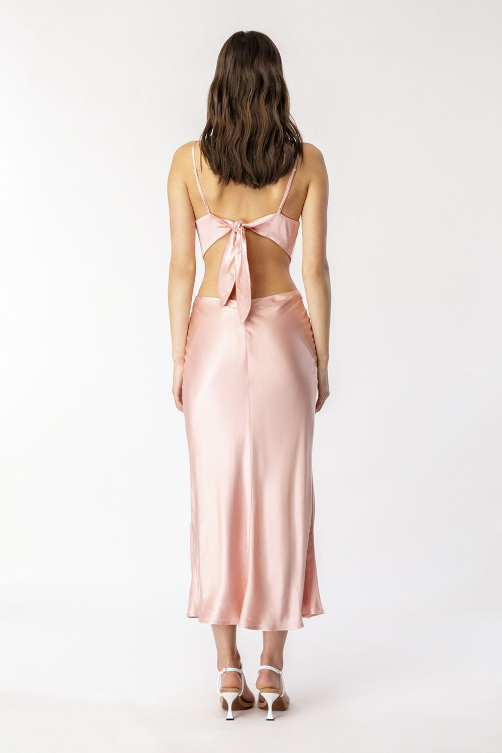 CUT OUT SLIP DRESS in colour PALE DOGWOOD
