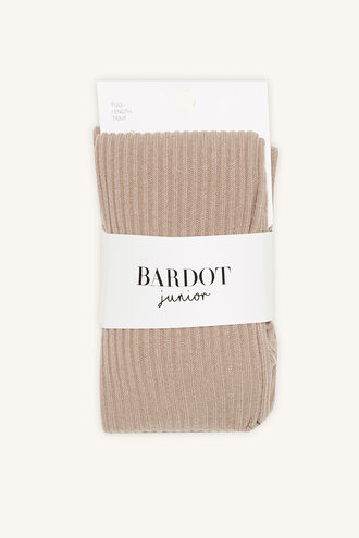 COTTON RIBBED TIGHTS in colour PINK CARNATION