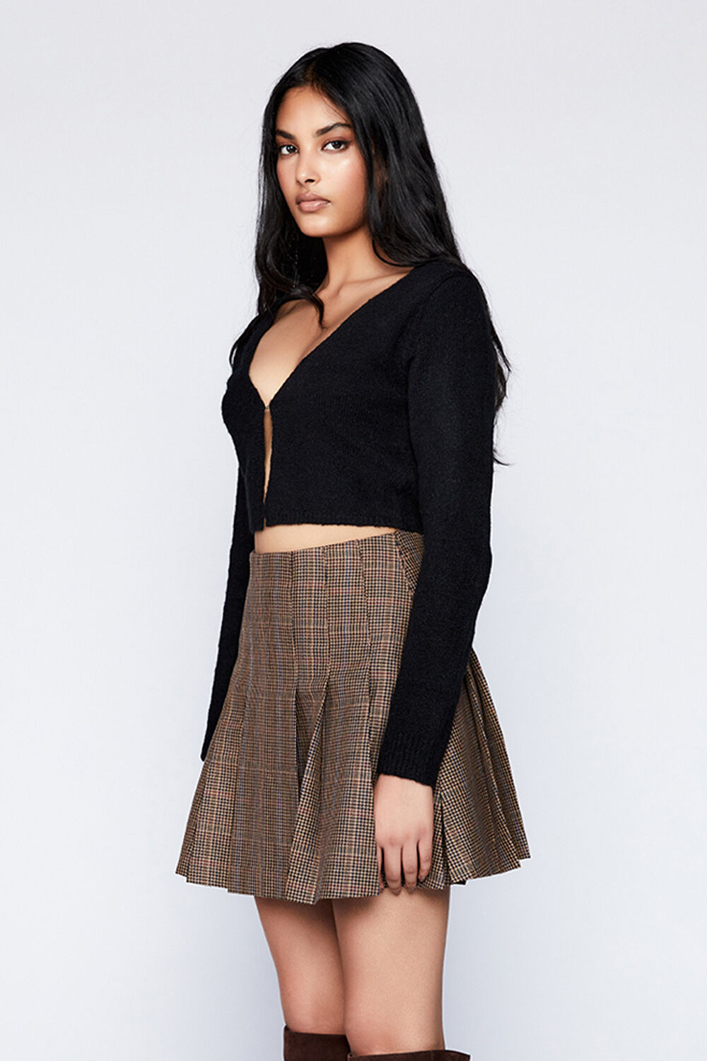 REILLY KNIT CARDIGAN in colour CAVIAR