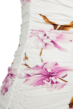 FLORAL PRINT DRESS in colour BLANC DE BLANC