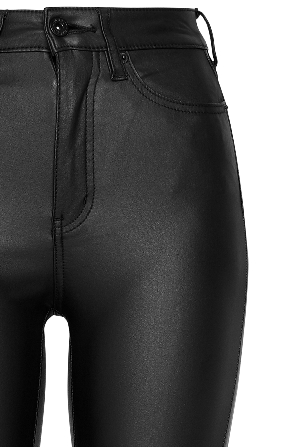 KHLOE HI TALL COATED JEAN in colour JET BLACK