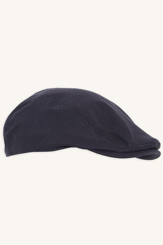 LINEN PAPERBOY CAP in colour BLACK IRIS