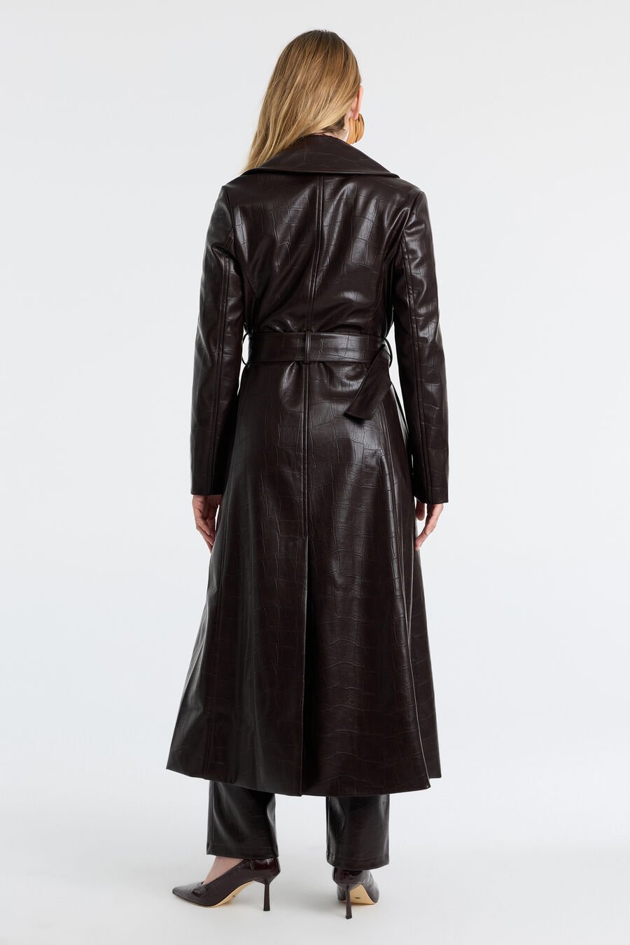 Andros Vegan Croc Leather Coat