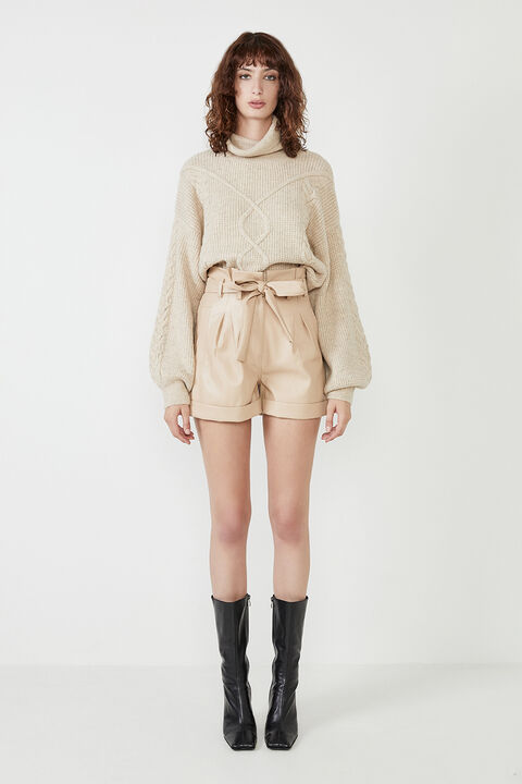 BELLE PAPERBAG SHORT in colour MOONLIGHT