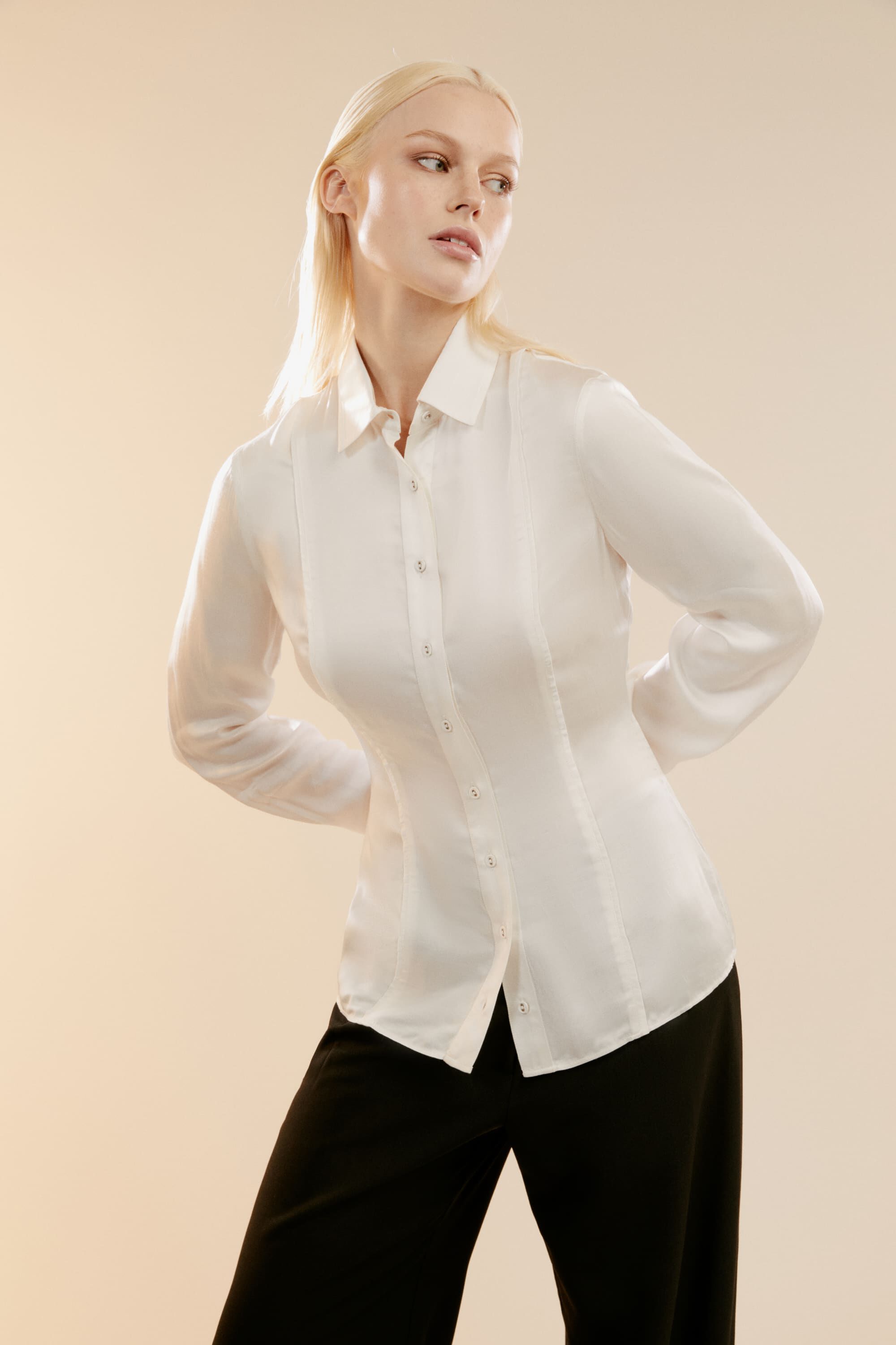 Satin sales fitted top