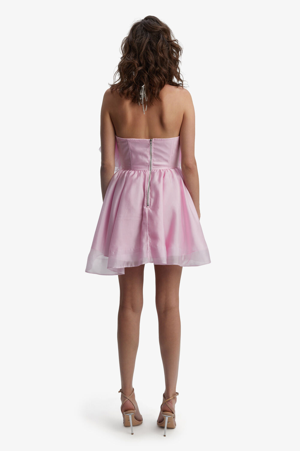 FLEURETTE FLOWER MINI DRESS in colour BEETROOT PURPLE