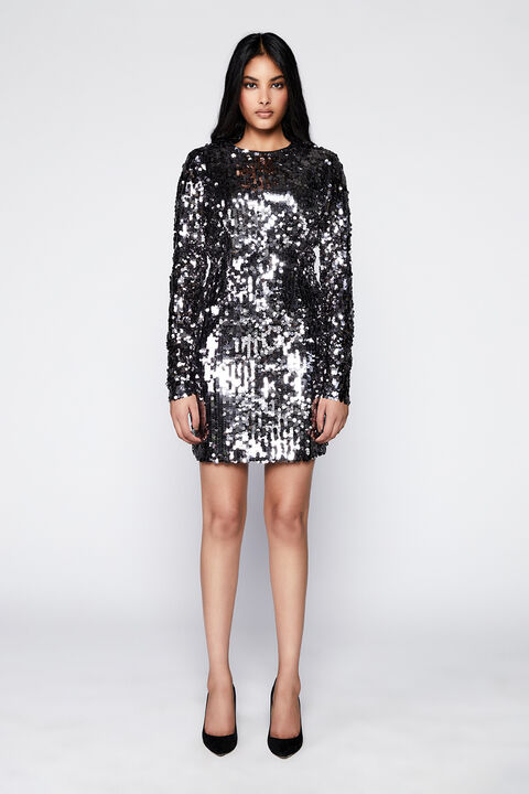 VALENTINA SEQUIN MINI DRESS in colour CASTLEROCK