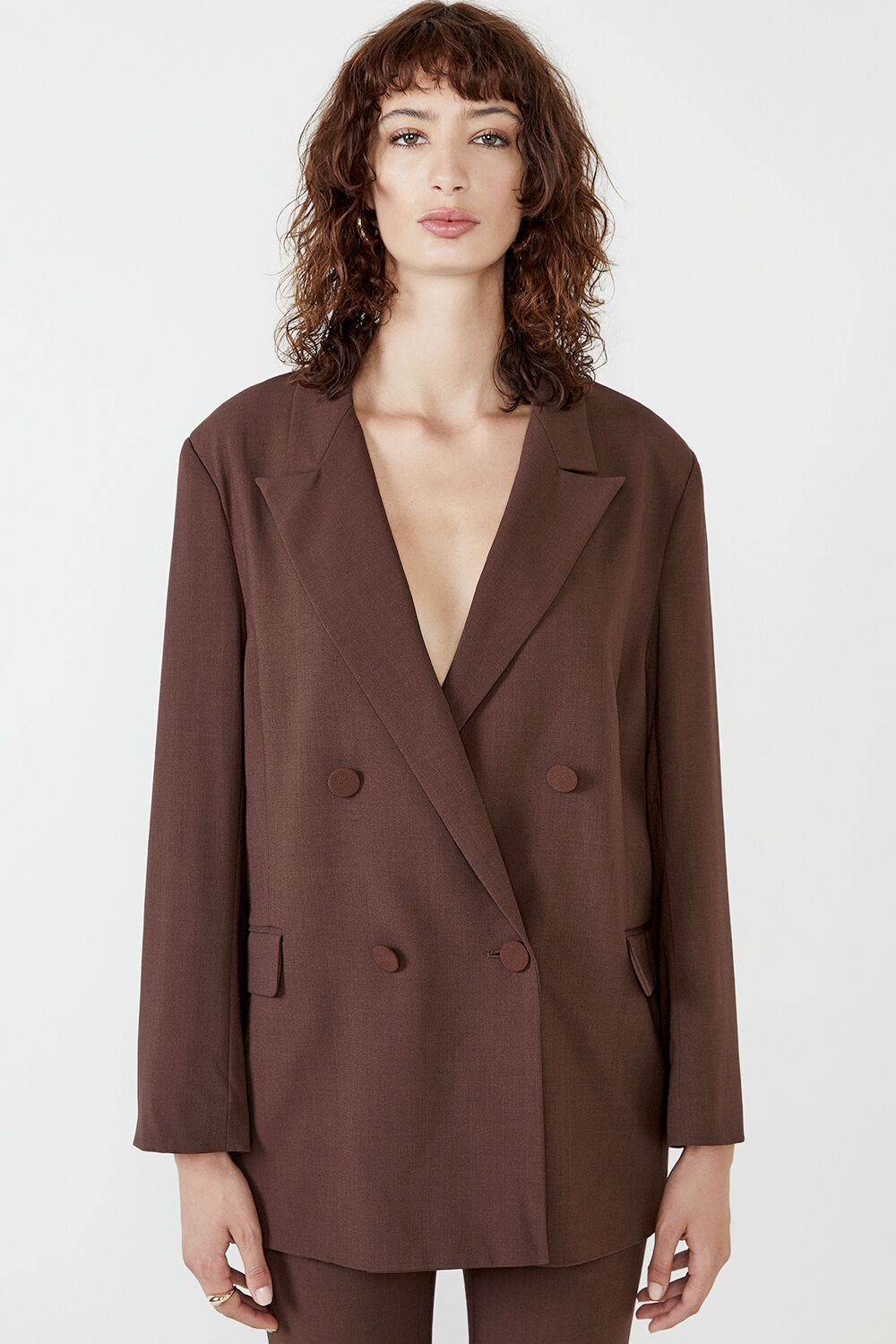The Over Sized Blazer in Chocolate | Bardot