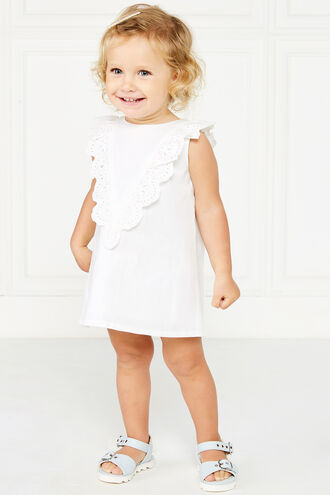 HILDE BRODERIE SHIFT in colour CLOUD DANCER