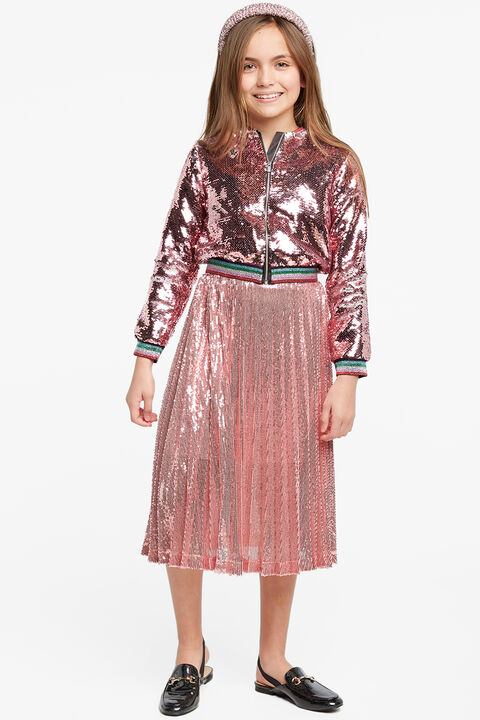 EVA SEQUIN BOMBER in colour PALE DOGWOOD