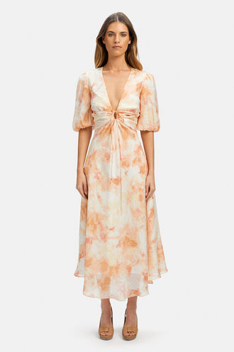 FARLOW MIDI SHIRT DRESS in colour BUTTERCUP