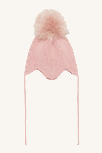 BABY POM BEANIE in colour PINK CARNATION