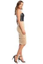 PU BODICE TOP in colour CAVIAR