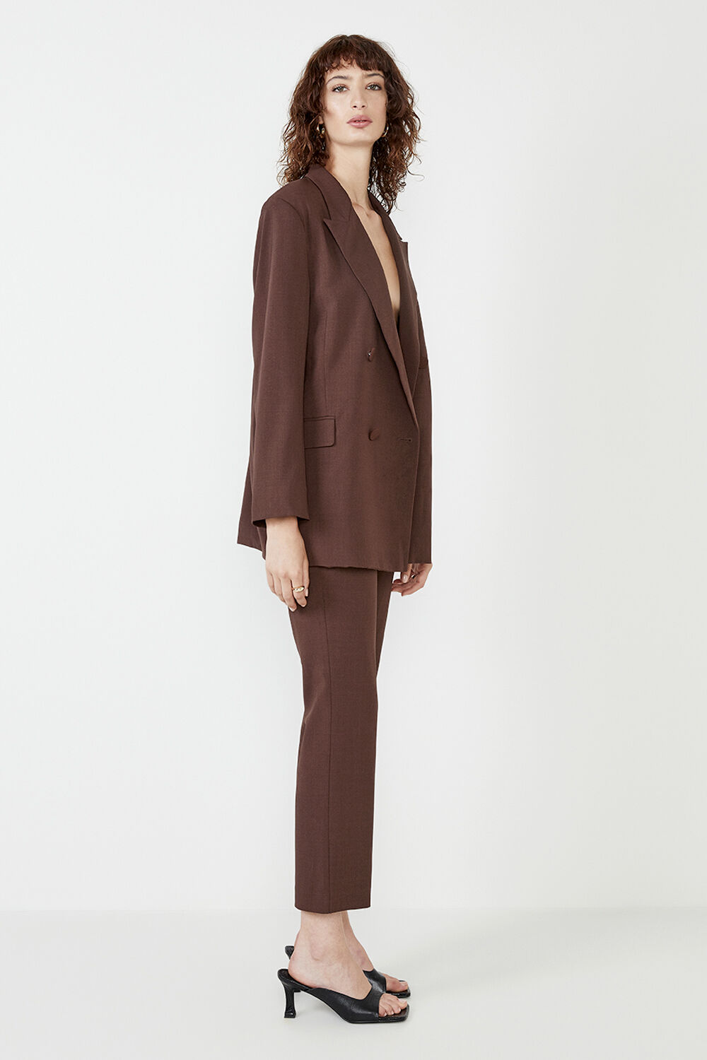 THE OVER SIZED BLAZER in colour BITTER CHOCOLATE