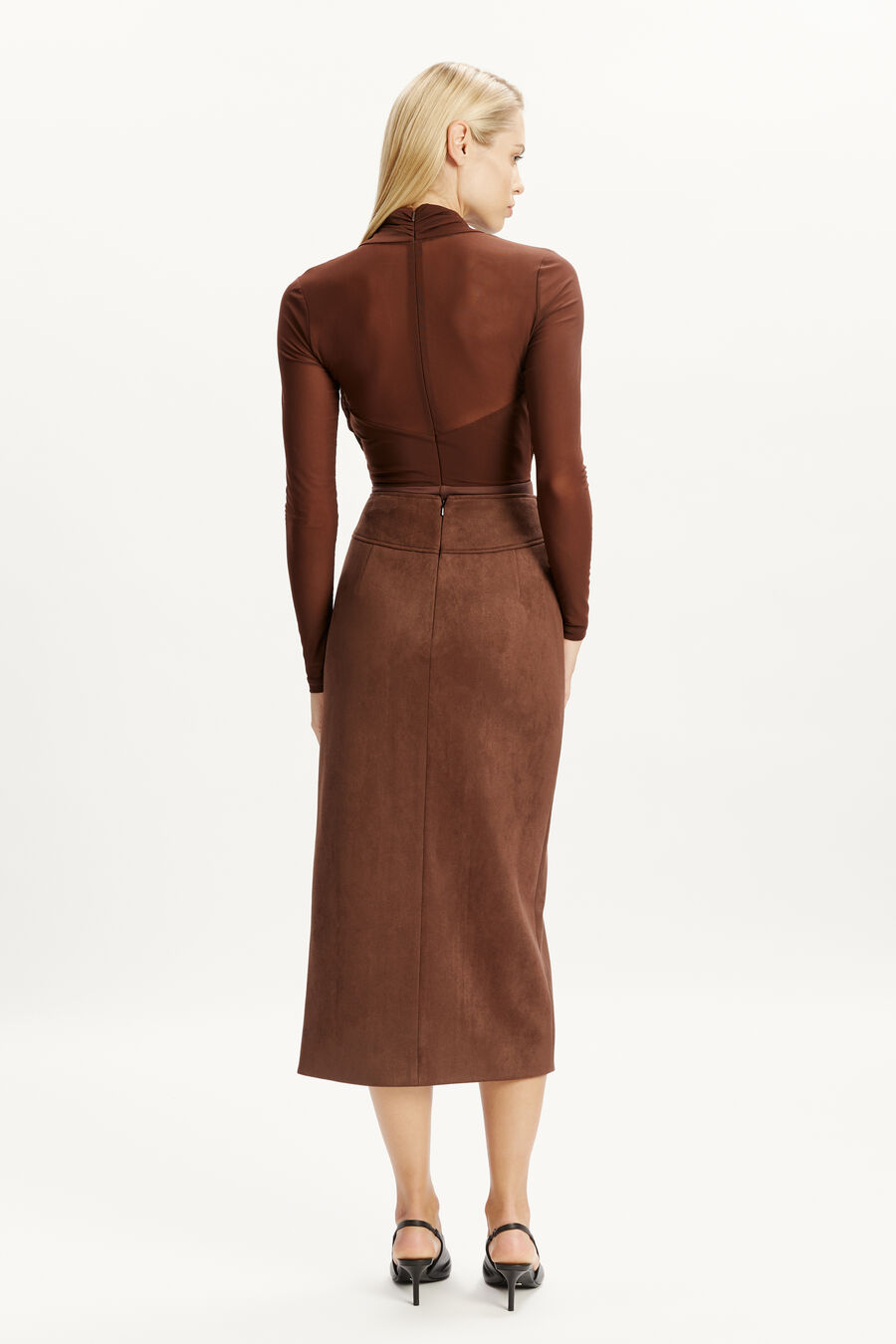 Dante Vegan Suede Midi Skirt