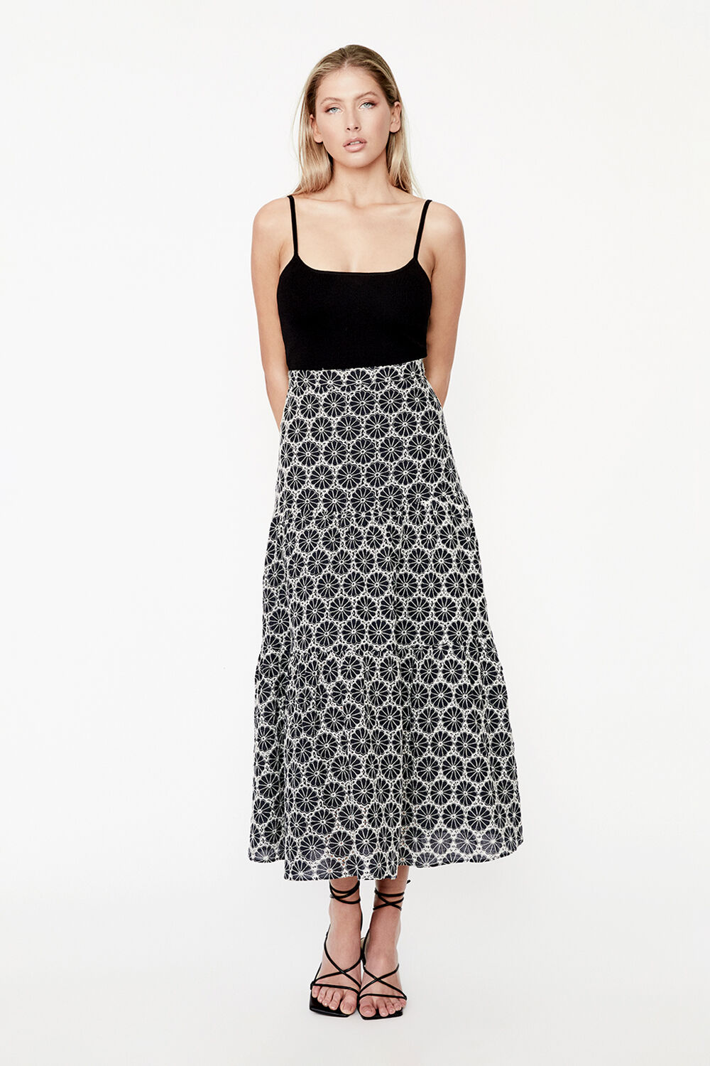 KNITTED CAMI in colour CAVIAR