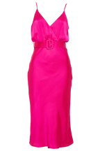 REAGAN MIDI DRESS in colour SHOCKING PINK