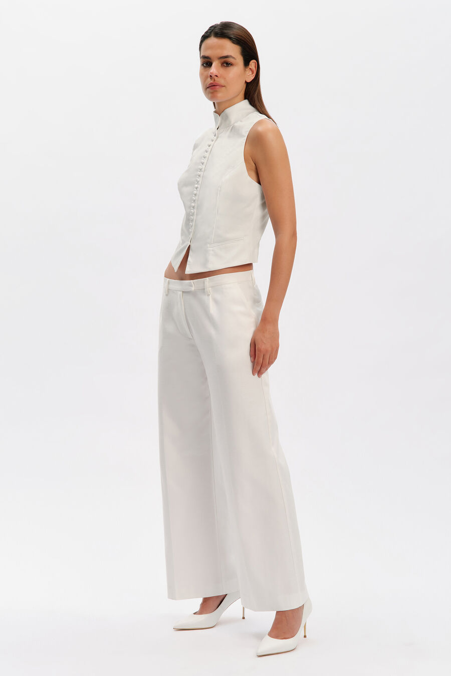 Esma Button Front Cotton Top