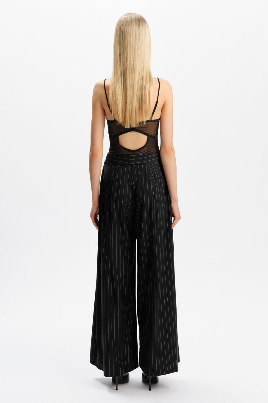 Laurie Pleat Front Stripe Pant