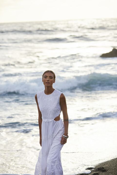 SWOON MIDI DRESS in colour BRIGHT WHITE