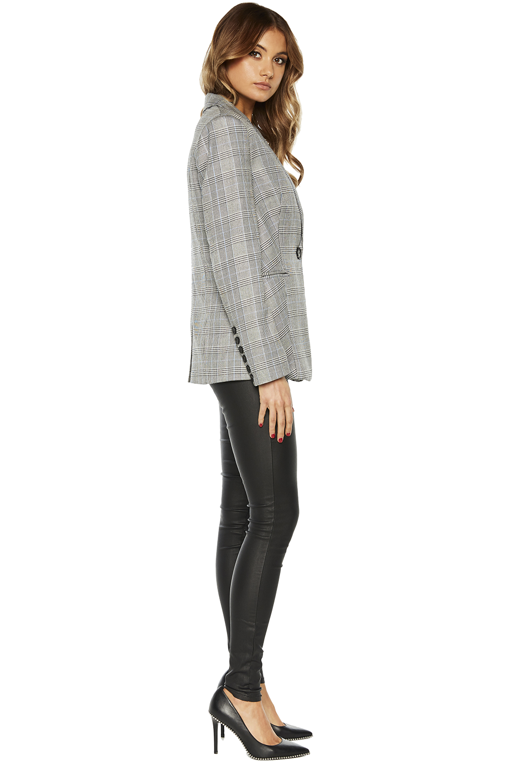 Blue Check Blazer Ladies Clothing & Jackets & Coats Bardot