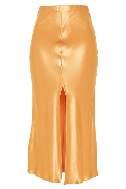MIDI SLIP SKIRT in colour JAFFA ORANGE