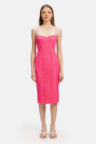 CHARLEY MIDI LACE DRESS  in colour BEETROOT PURPLE
