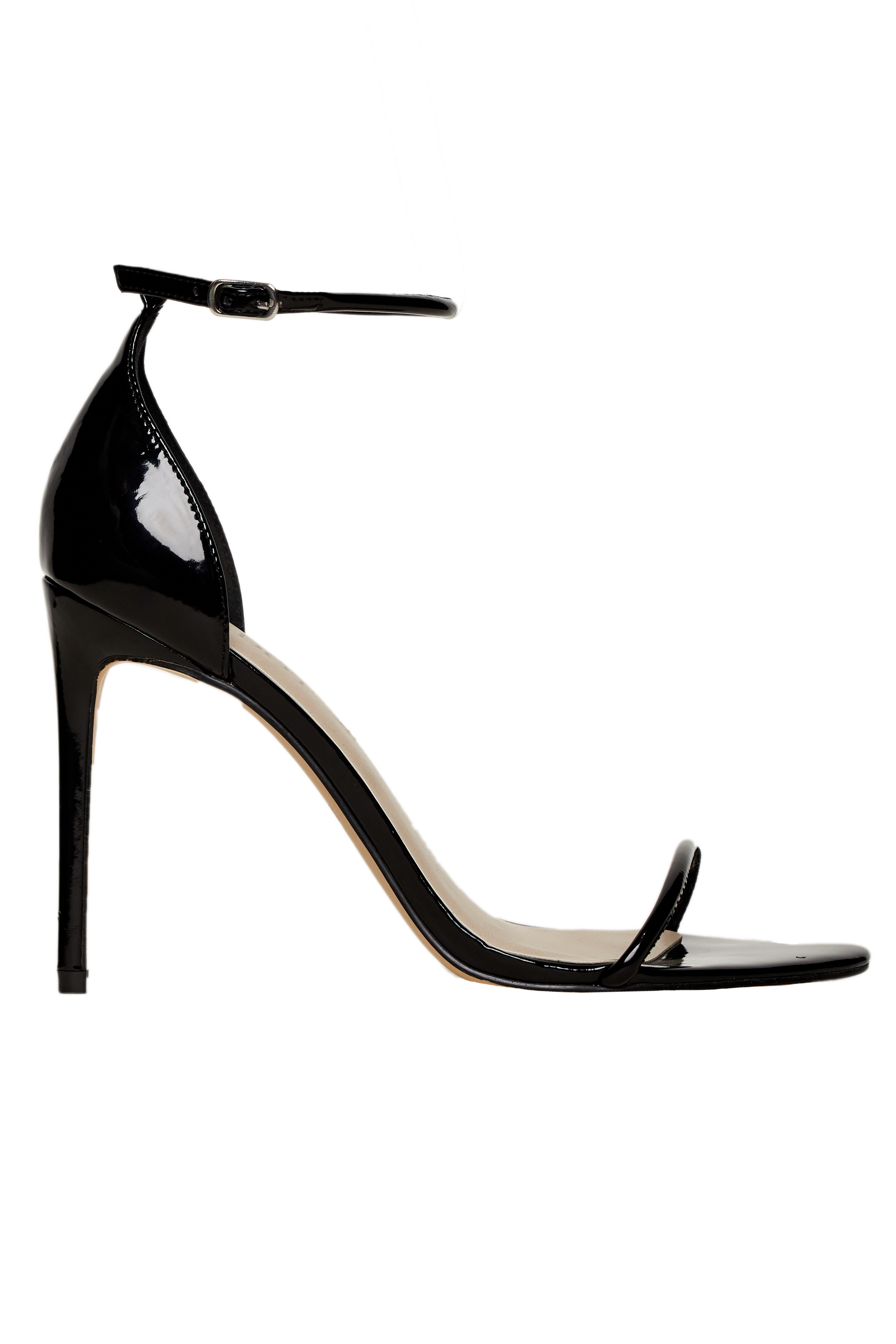 Black patent heels with strap