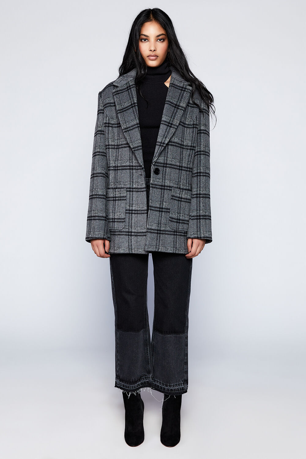 CHECKED BLAZER in colour BIRCH