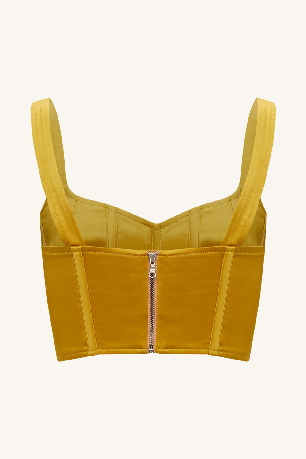 SATIN CORSET BUSTIER in colour PALE MARIGOLD