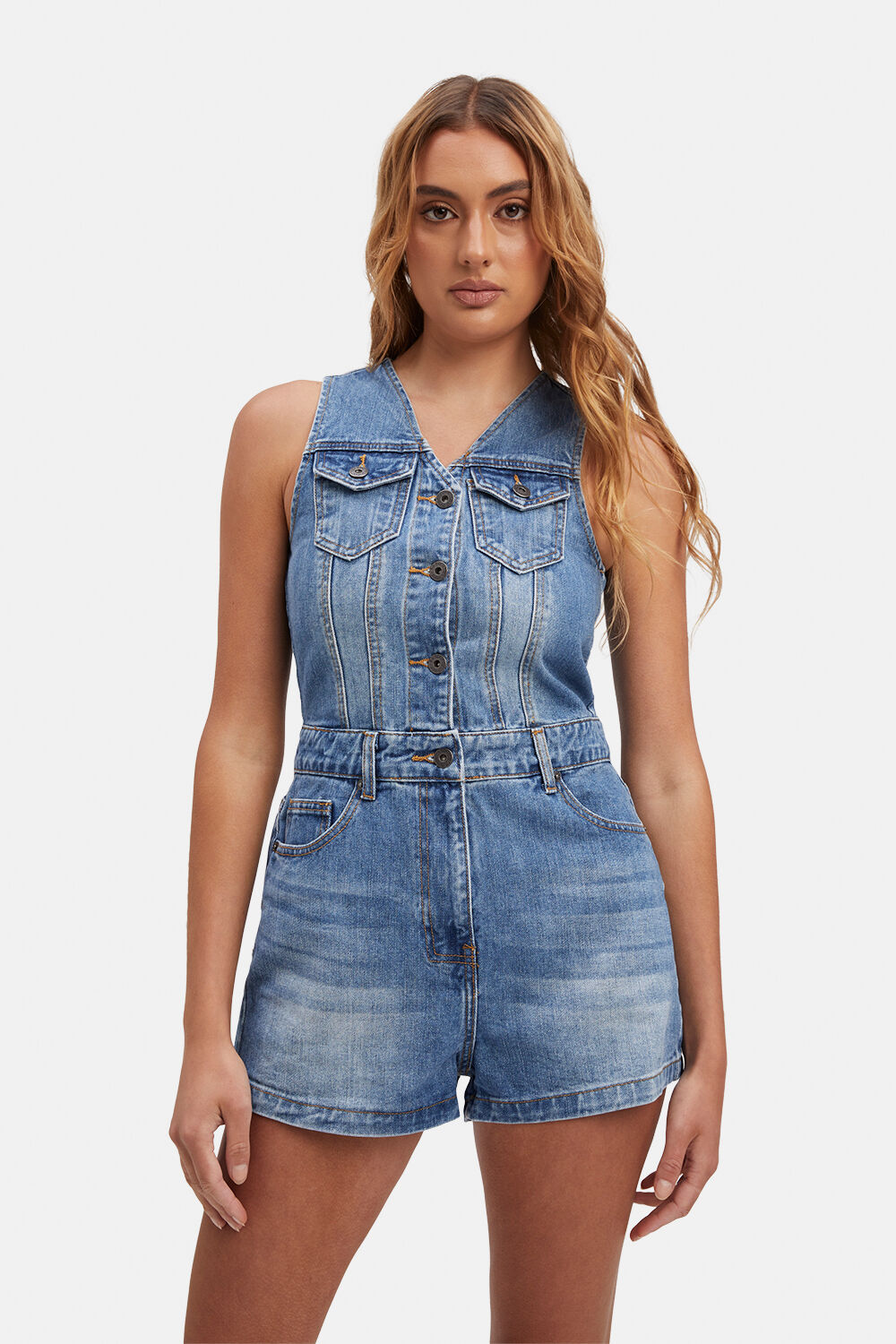 Bardot clearance denim romper
