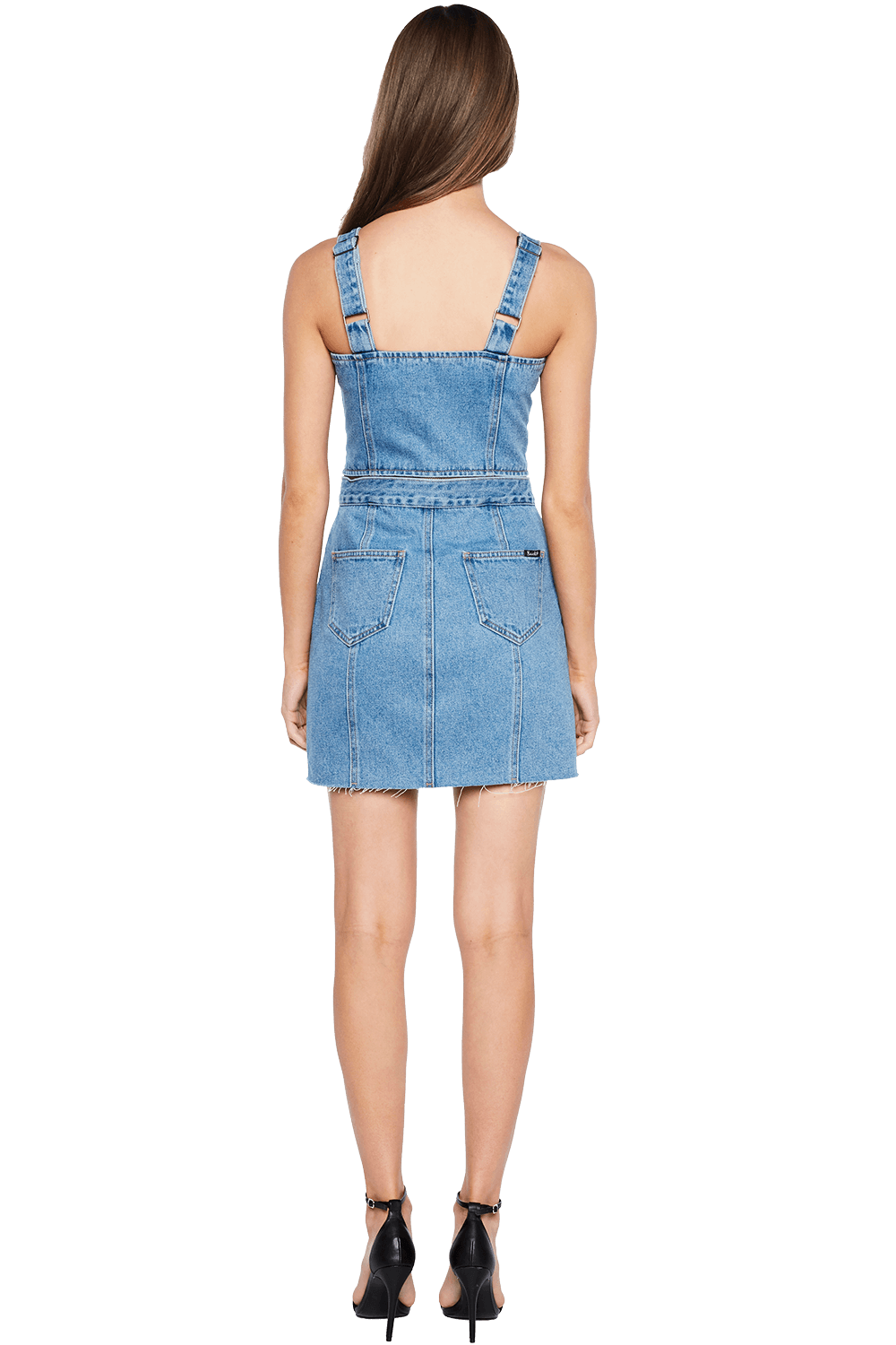 Denim Zip Front Dress in Vintage | Bardot