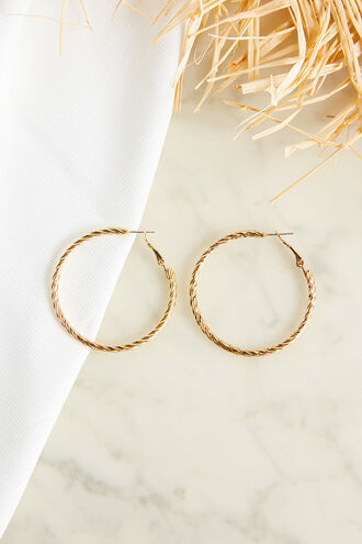 TWIST HOOP in colour GOLD EARTH