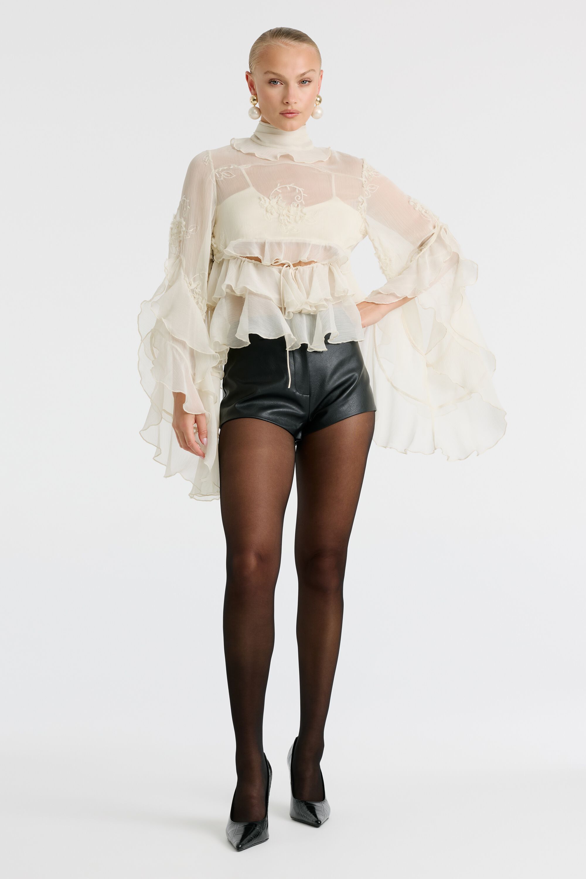 Jayla Vegan Leather Short In Black | Bardot